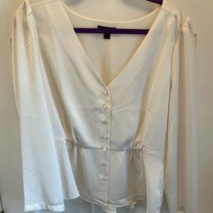 JCrew White peplum blouse